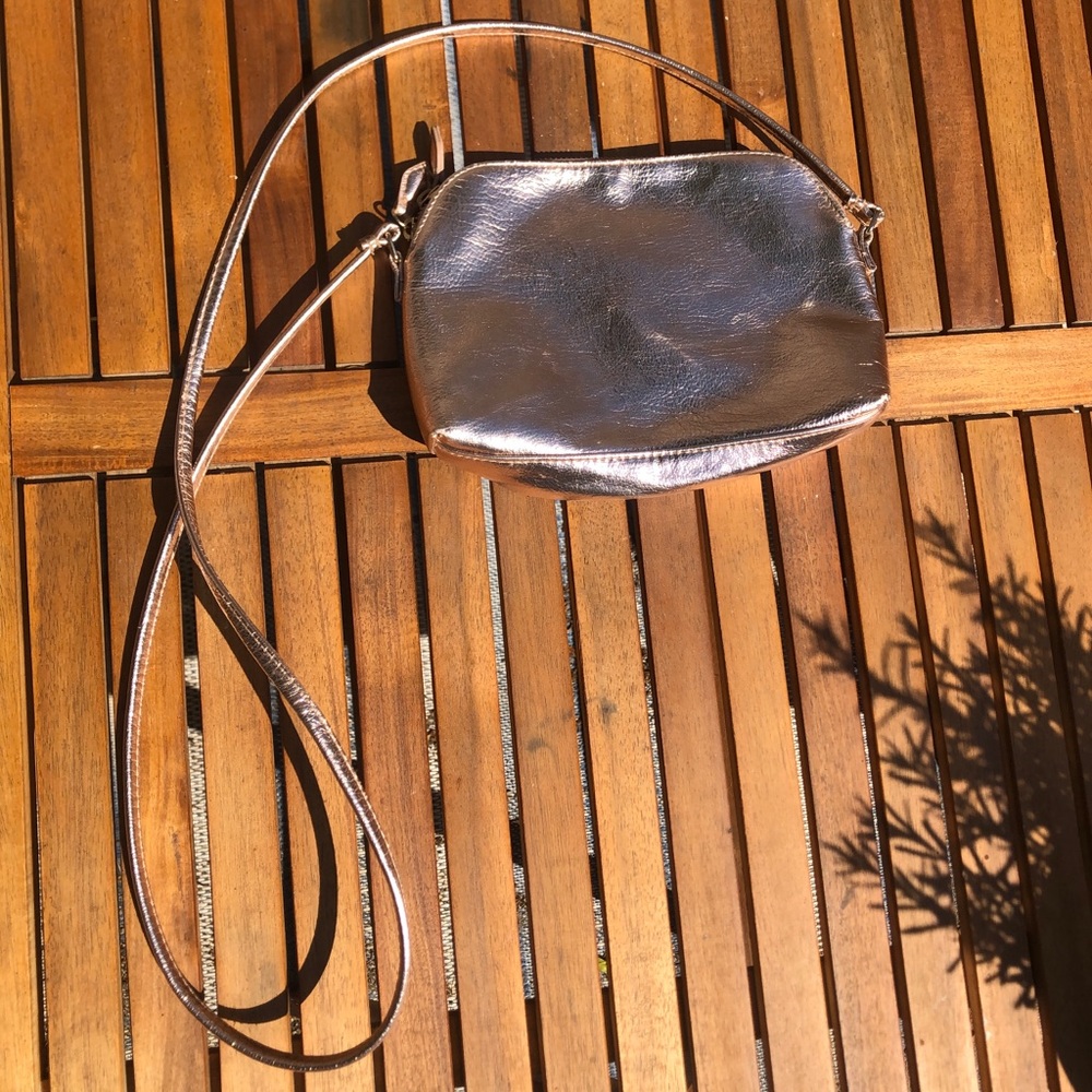 Metallic Rose gold crossbody small purse from H&M